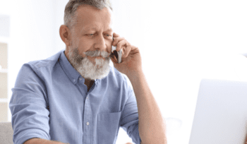 older man on the phone