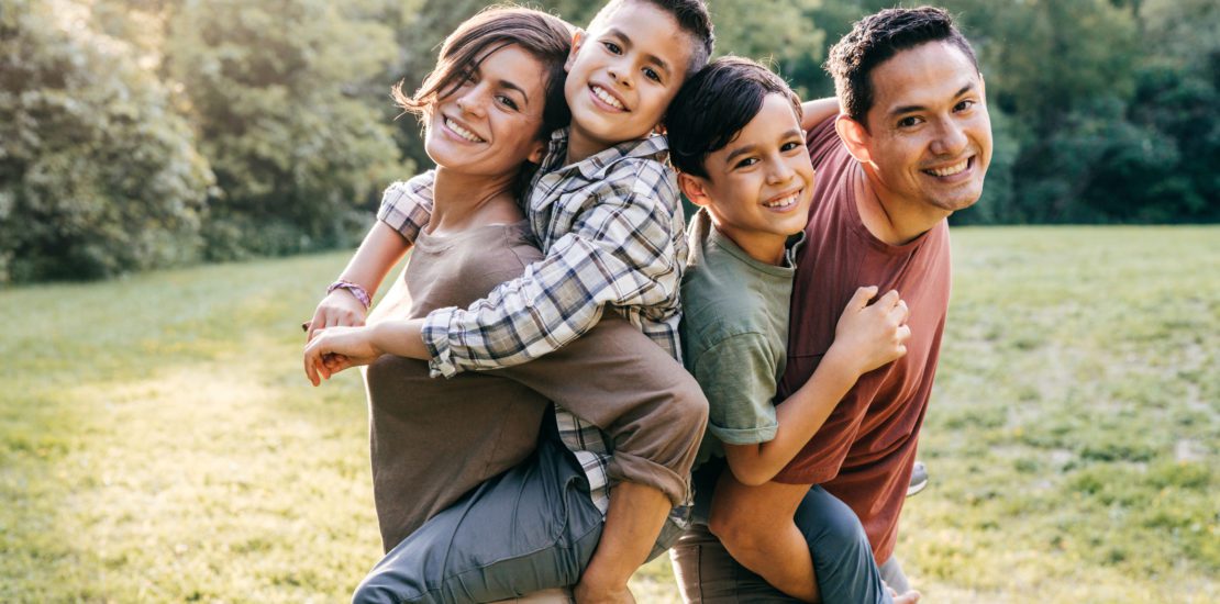 Portrait of young family